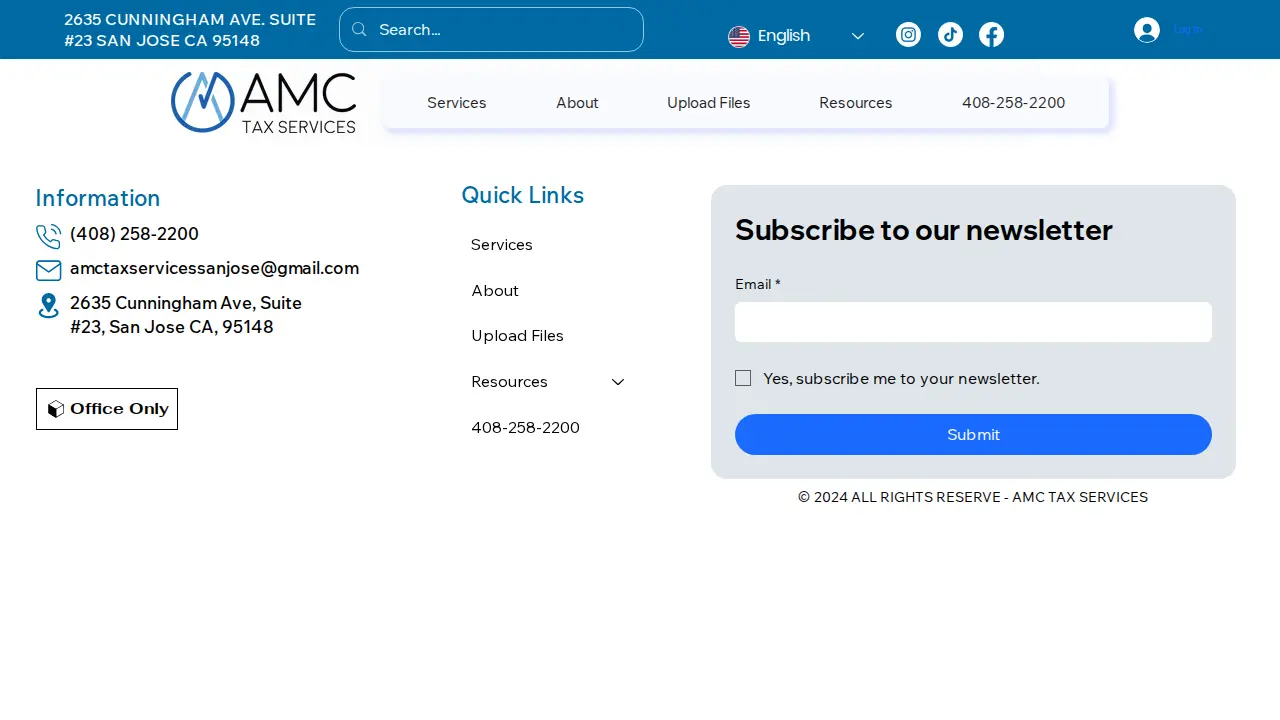 AMC Tax Services page