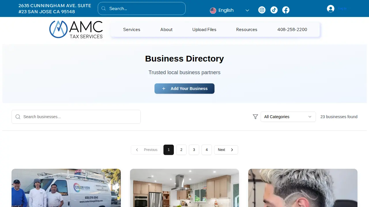 AMC Tax Services page