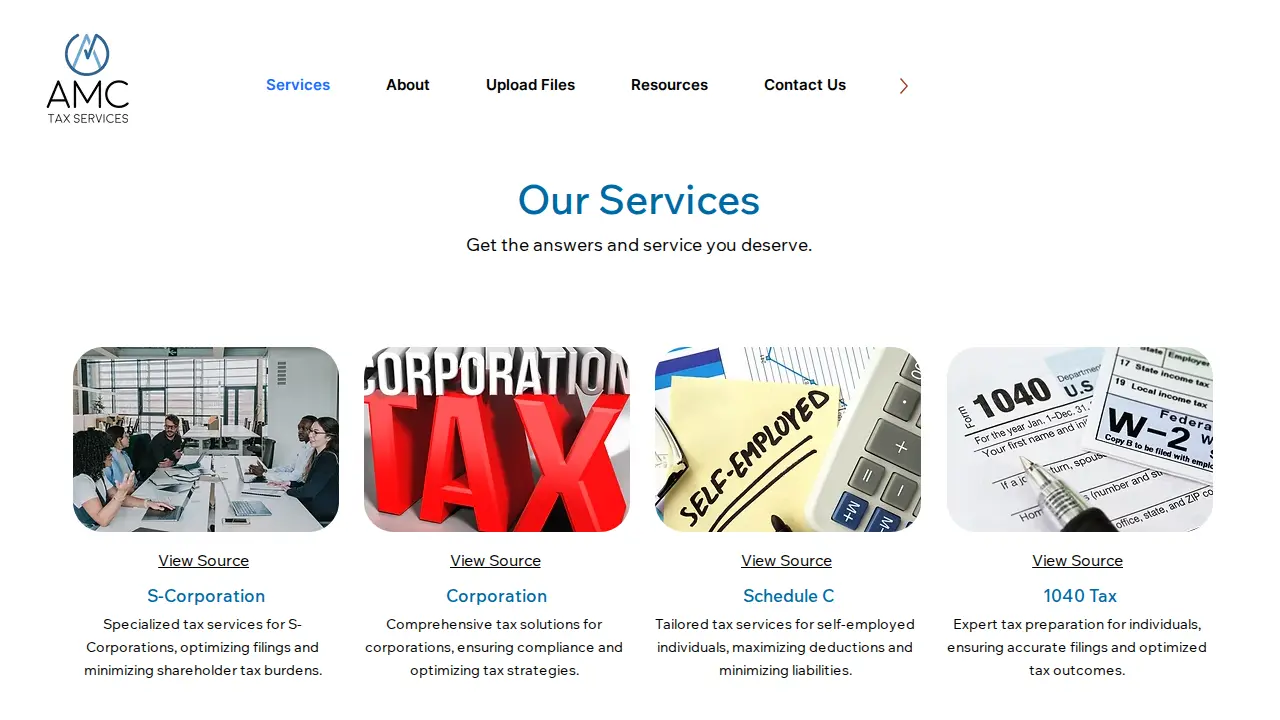 AMC Tax Services page