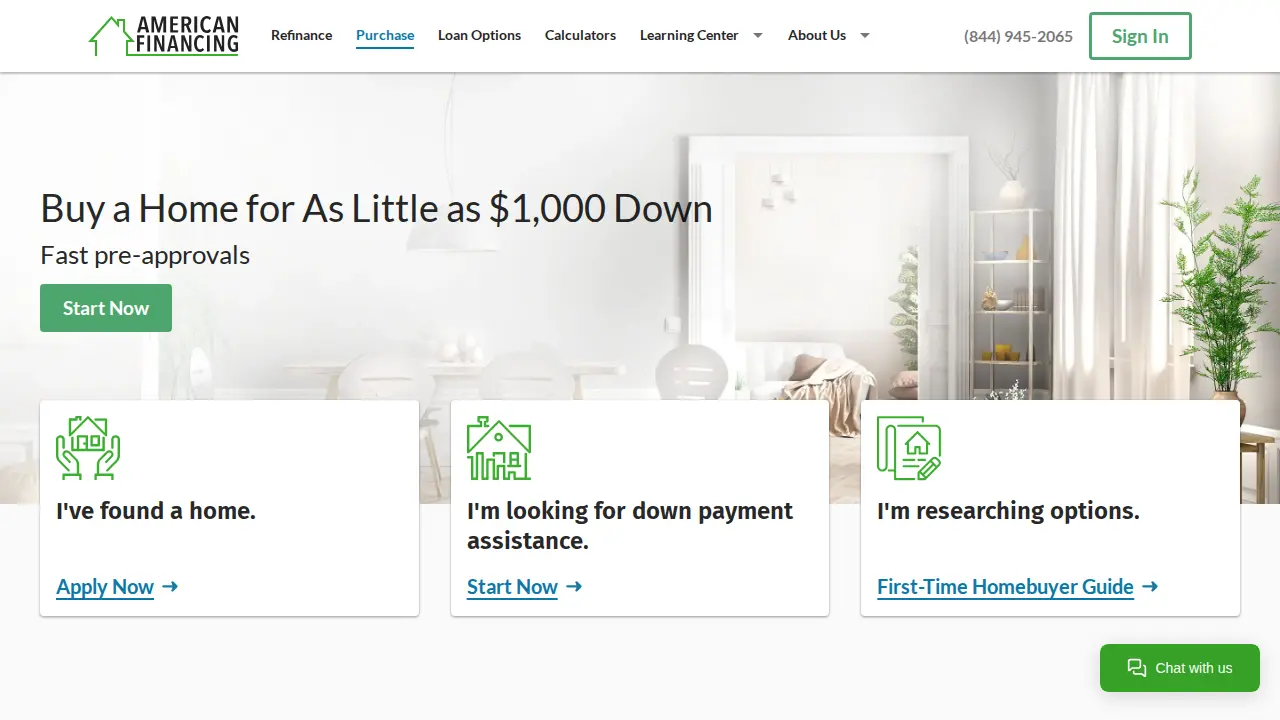 American Financing page