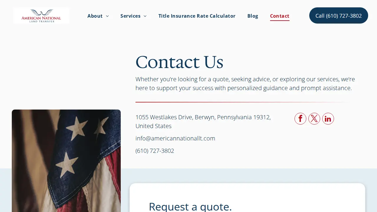 American National Land Transfer, LLC page