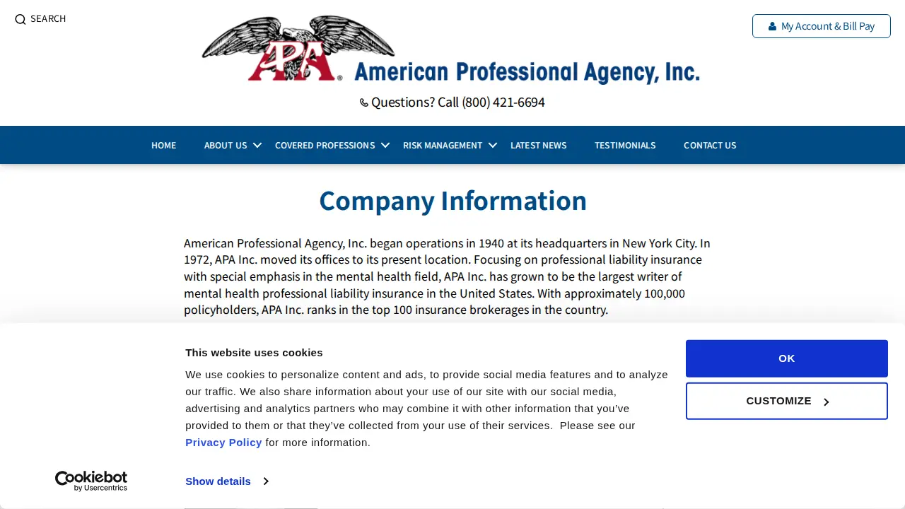 American Professional Agency, Inc page