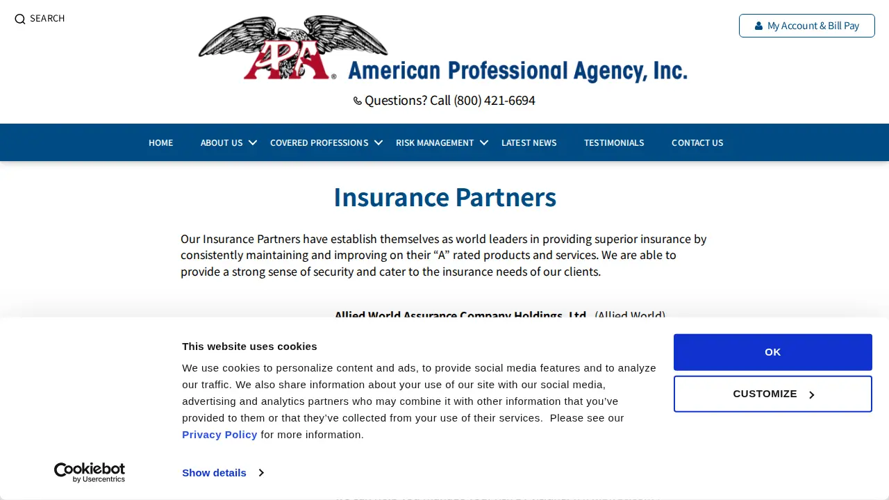 American Professional Agency, Inc page