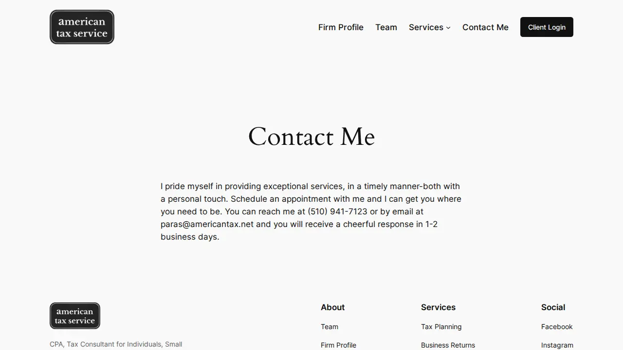 American Tax Service page