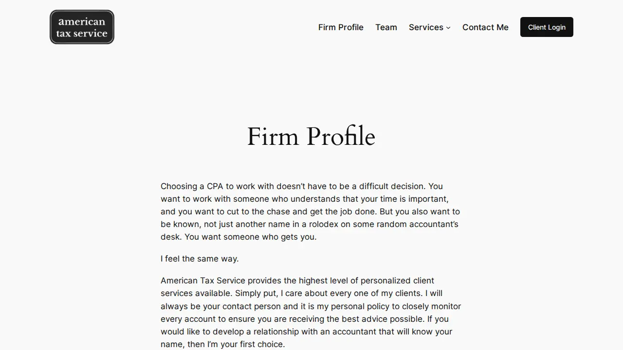 American Tax Service page