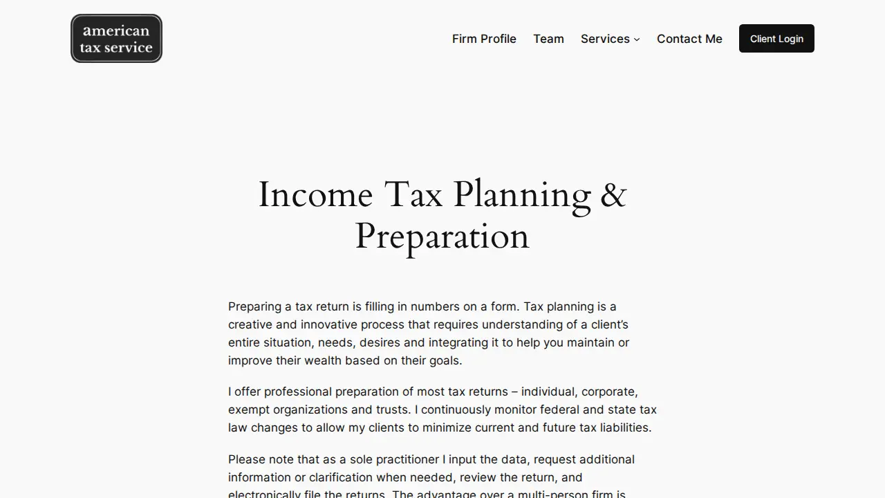 American Tax Service page