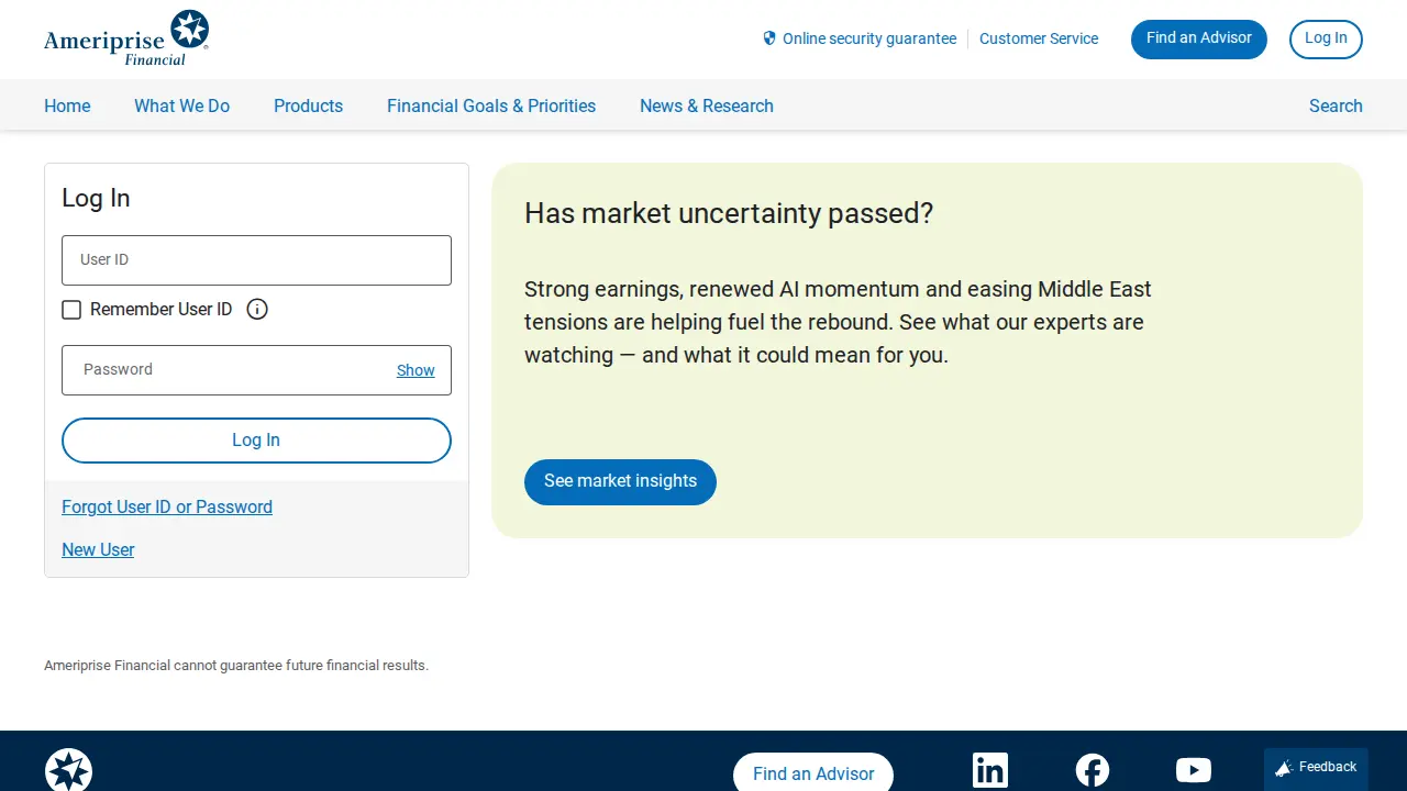 Ameriprise Financial page