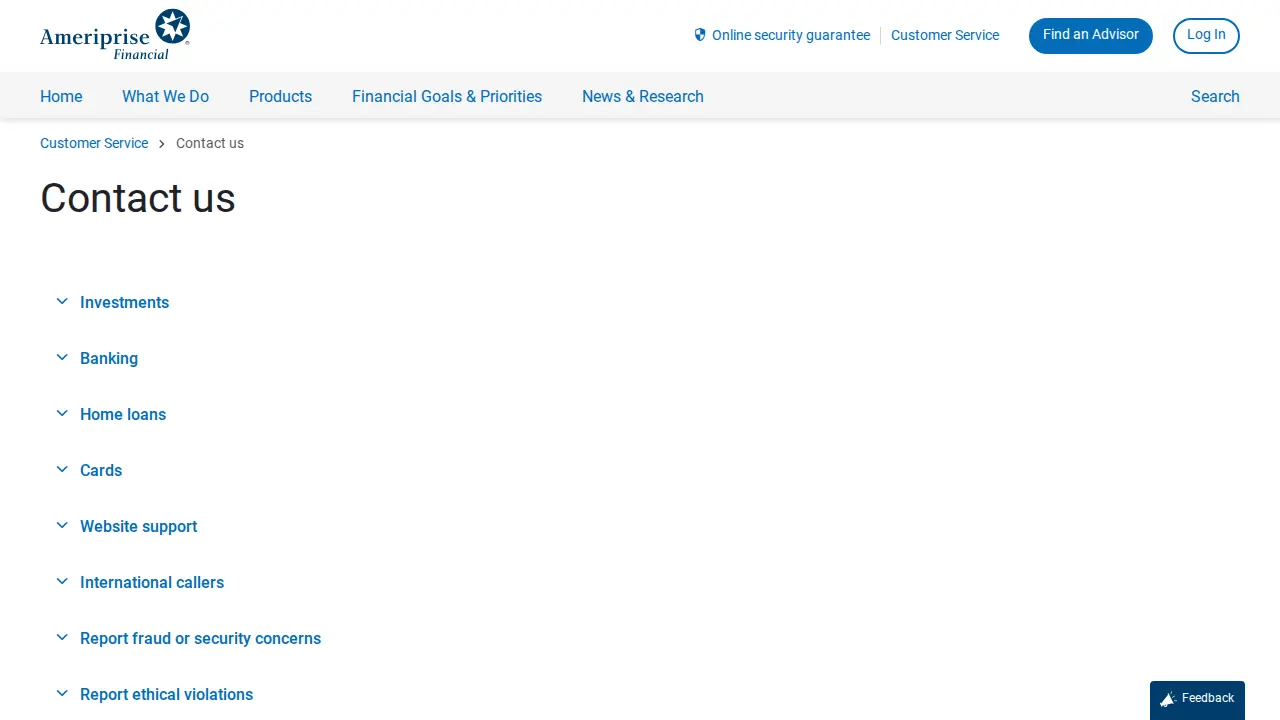 Ameriprise Financial page