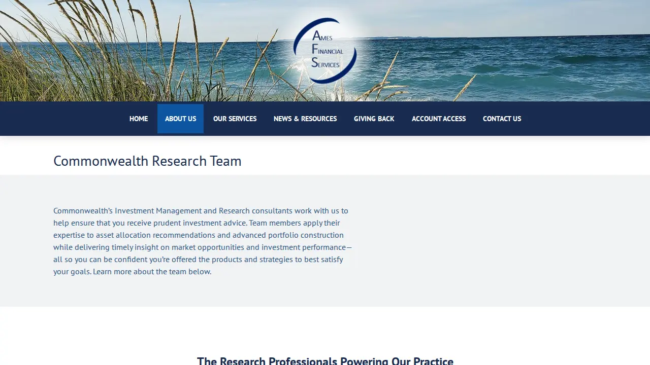 Ames Financial Services page