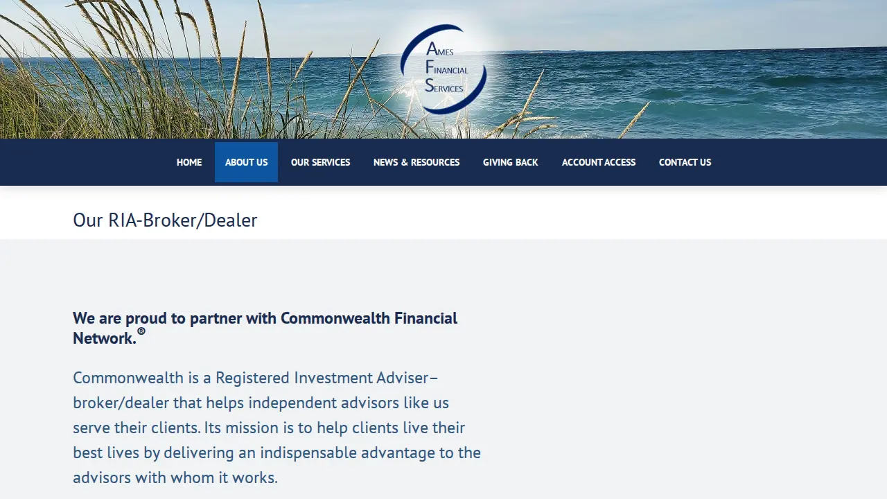 Ames Financial Services page