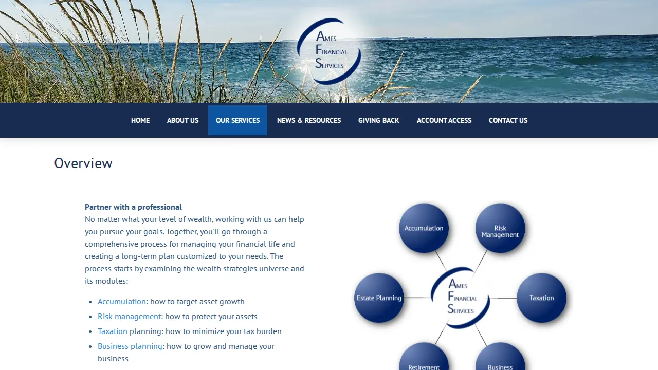 Ames Financial Services page