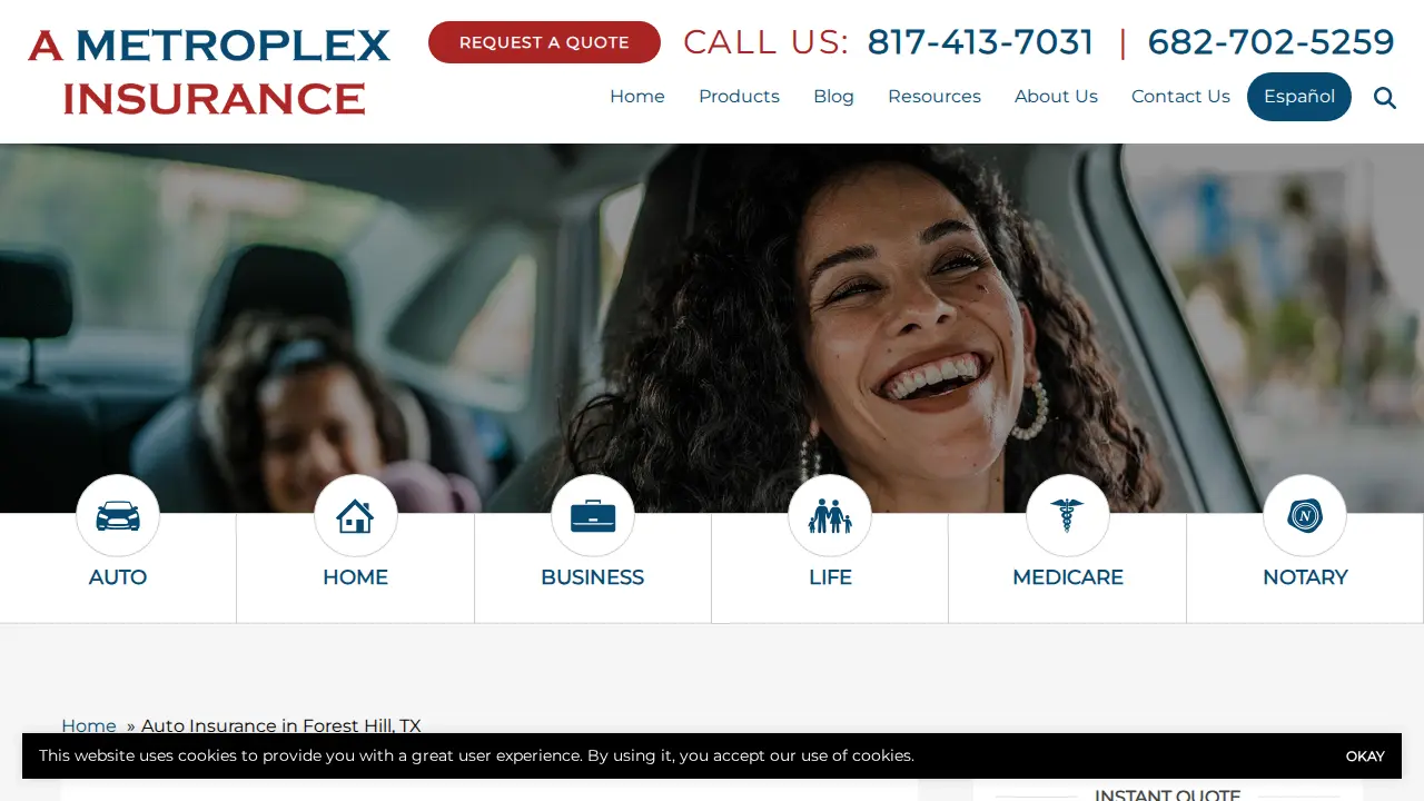 A Metroplex Insurance page
