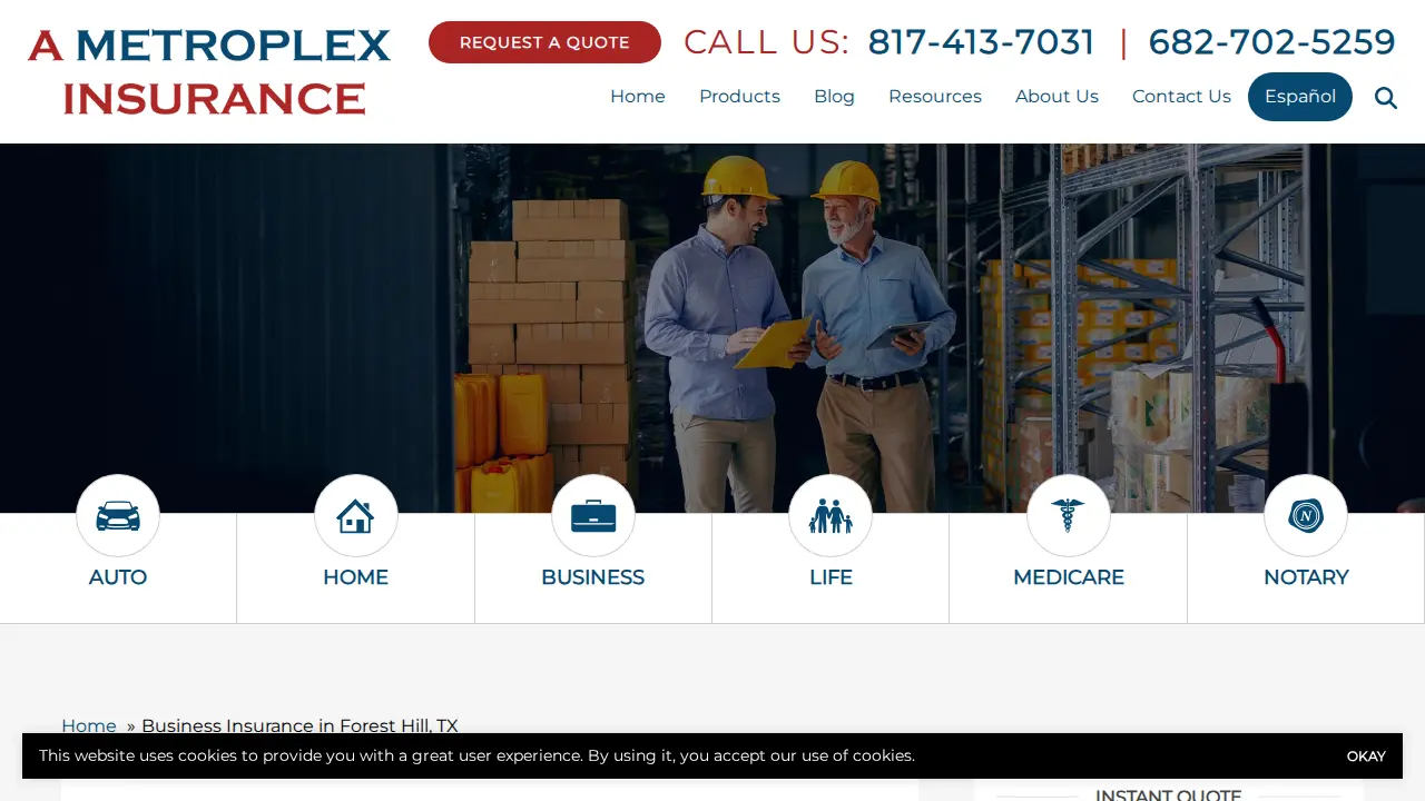 A Metroplex Insurance page