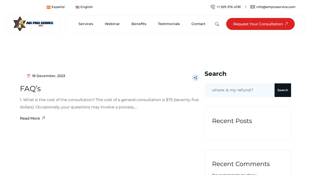 Am Pro Service page