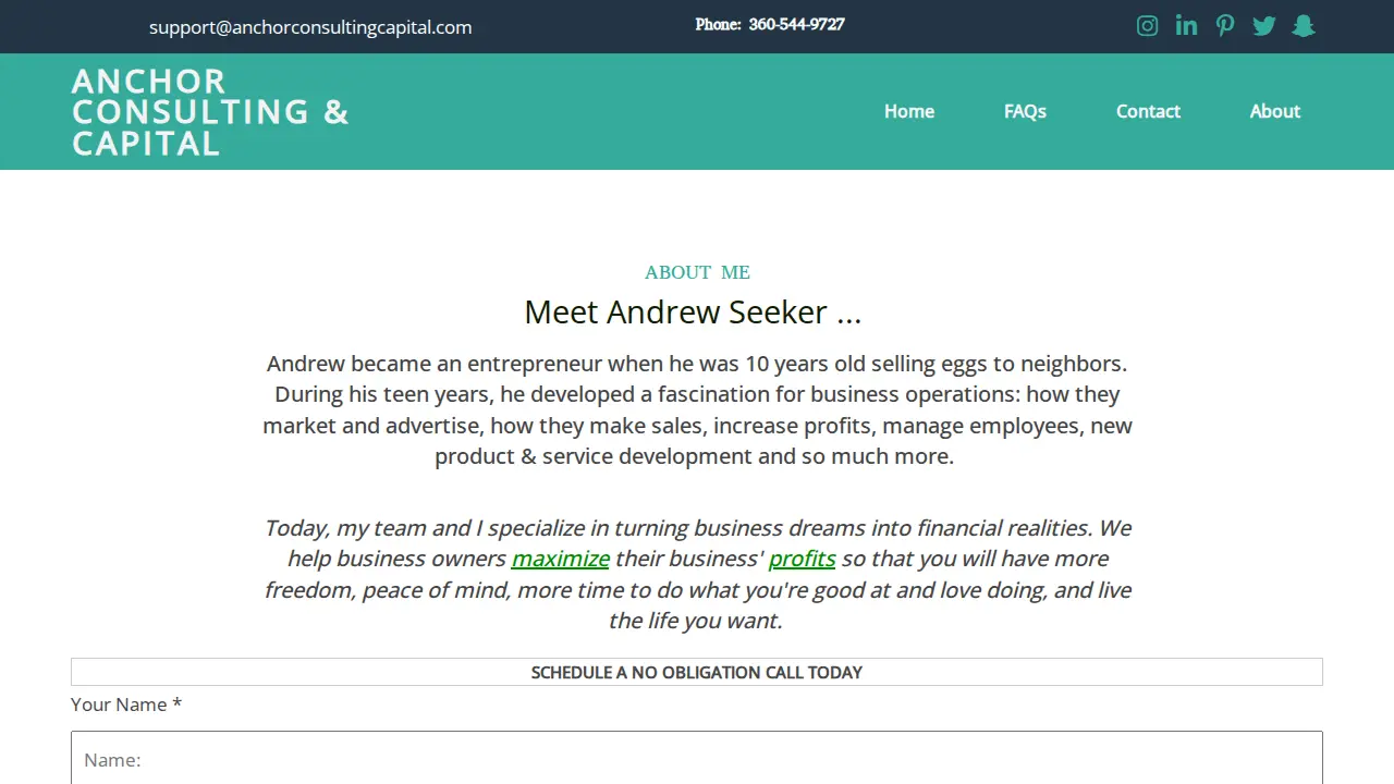 Anchor Consulting & Capital, LLC page