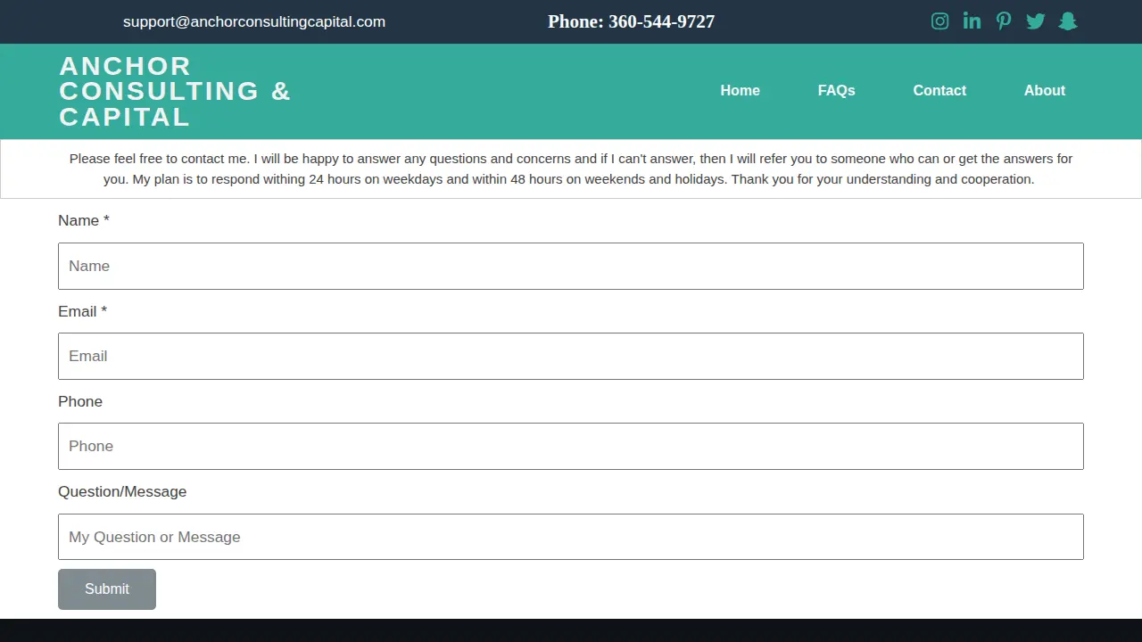 Anchor Consulting & Capital, LLC page