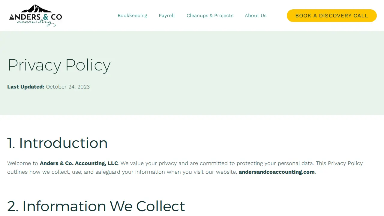 Anders & Co Accounting, LLC page
