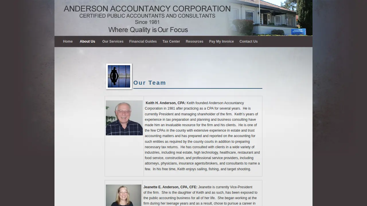 Anderson Accountancy Corporation page