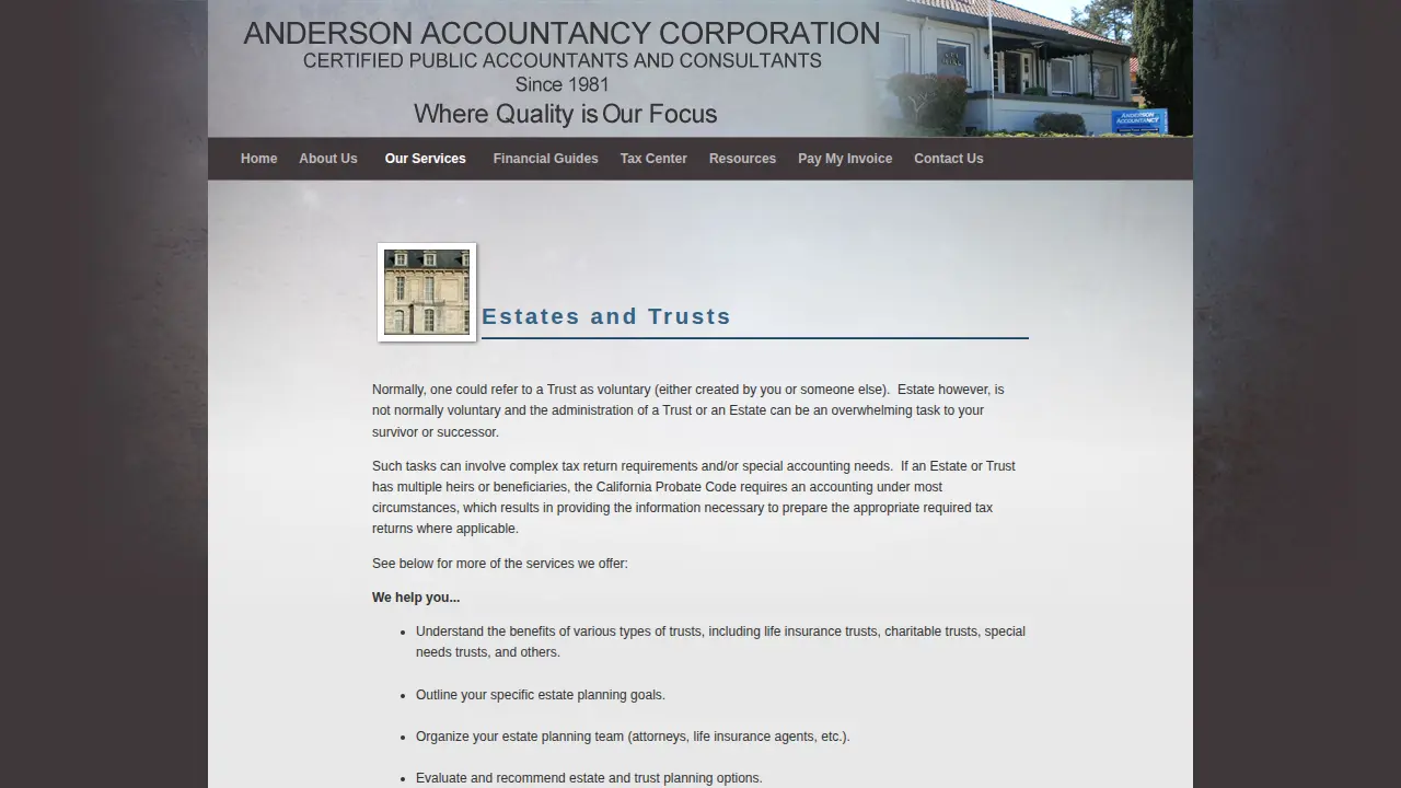 Anderson Accountancy Corporation page