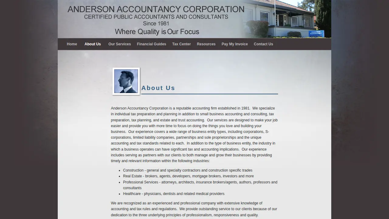 Anderson Accountancy Corporation page