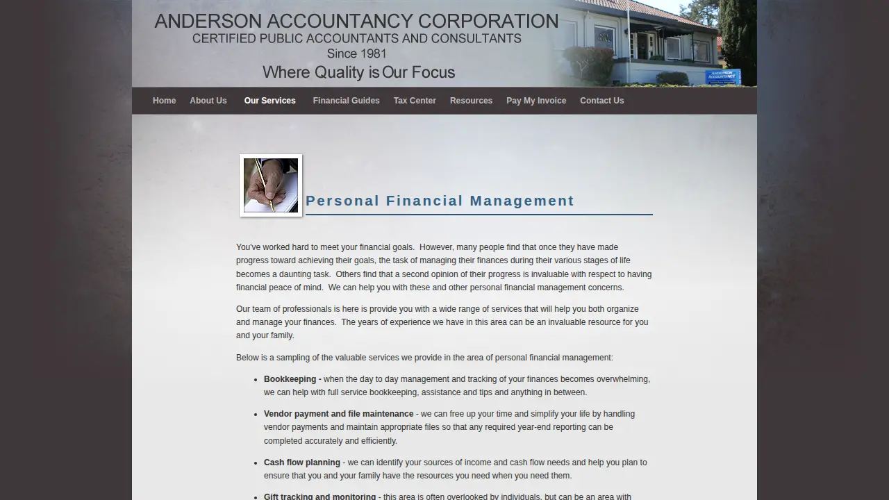 Anderson Accountancy Corporation page