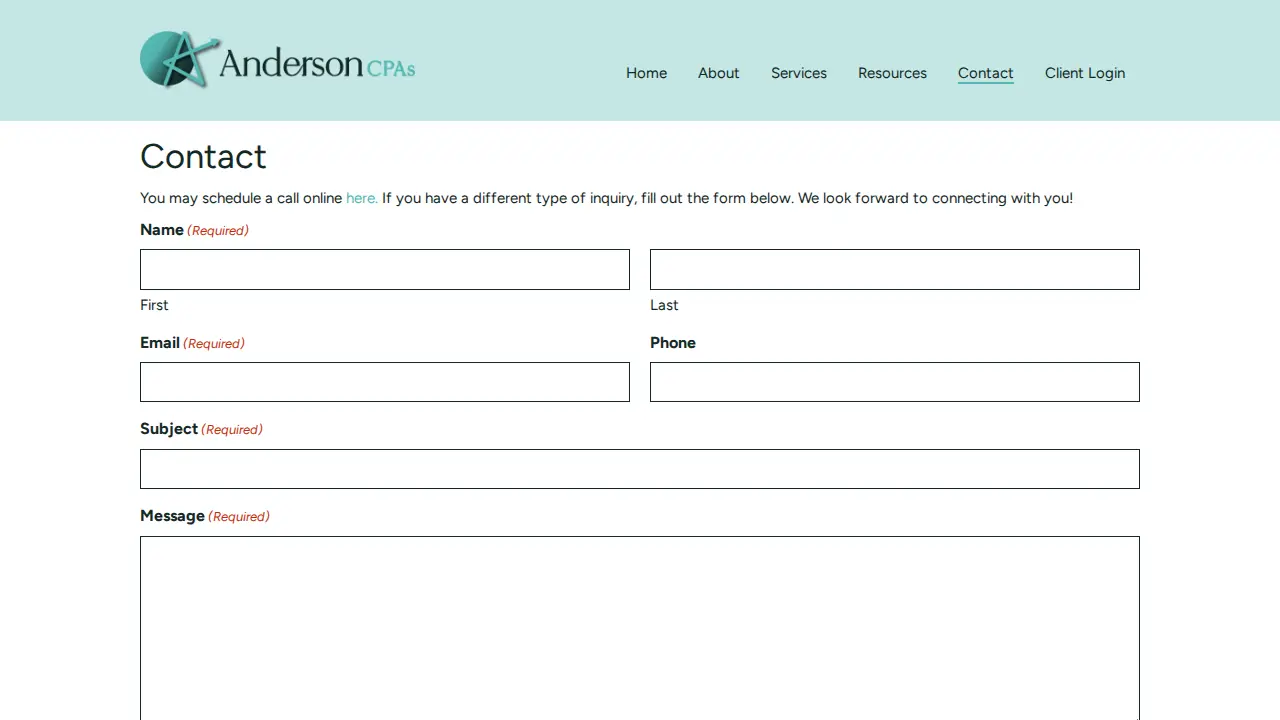 Anderson CPAs page