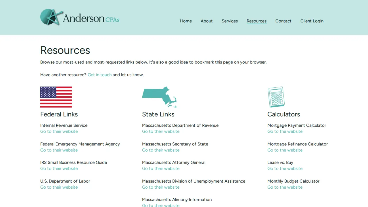 Anderson CPAs page