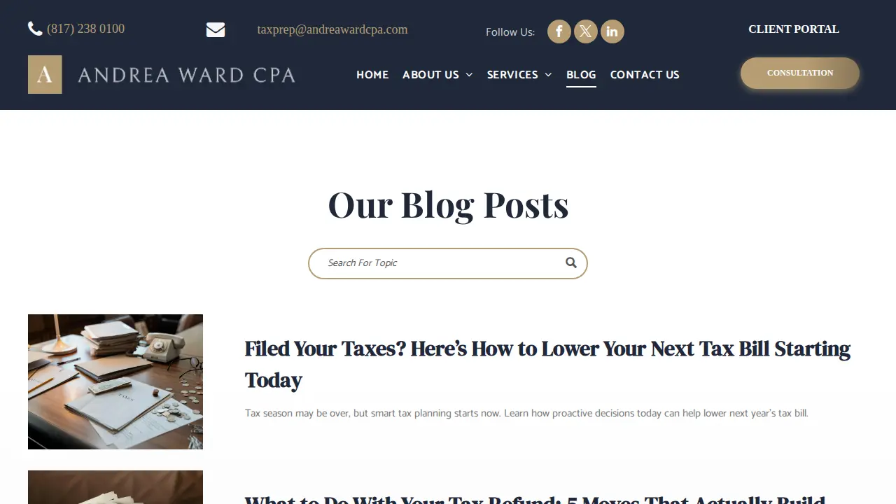 Andrea M. Ward, CPA page