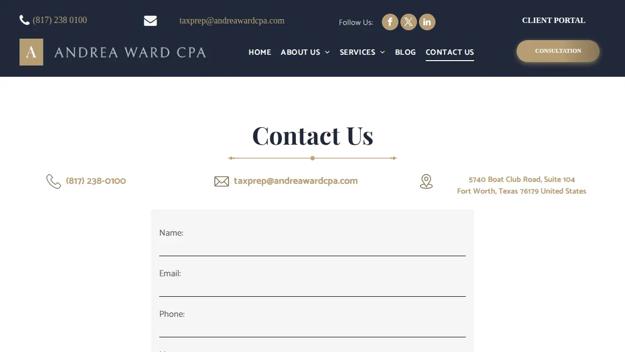 Andrea M. Ward, CPA page