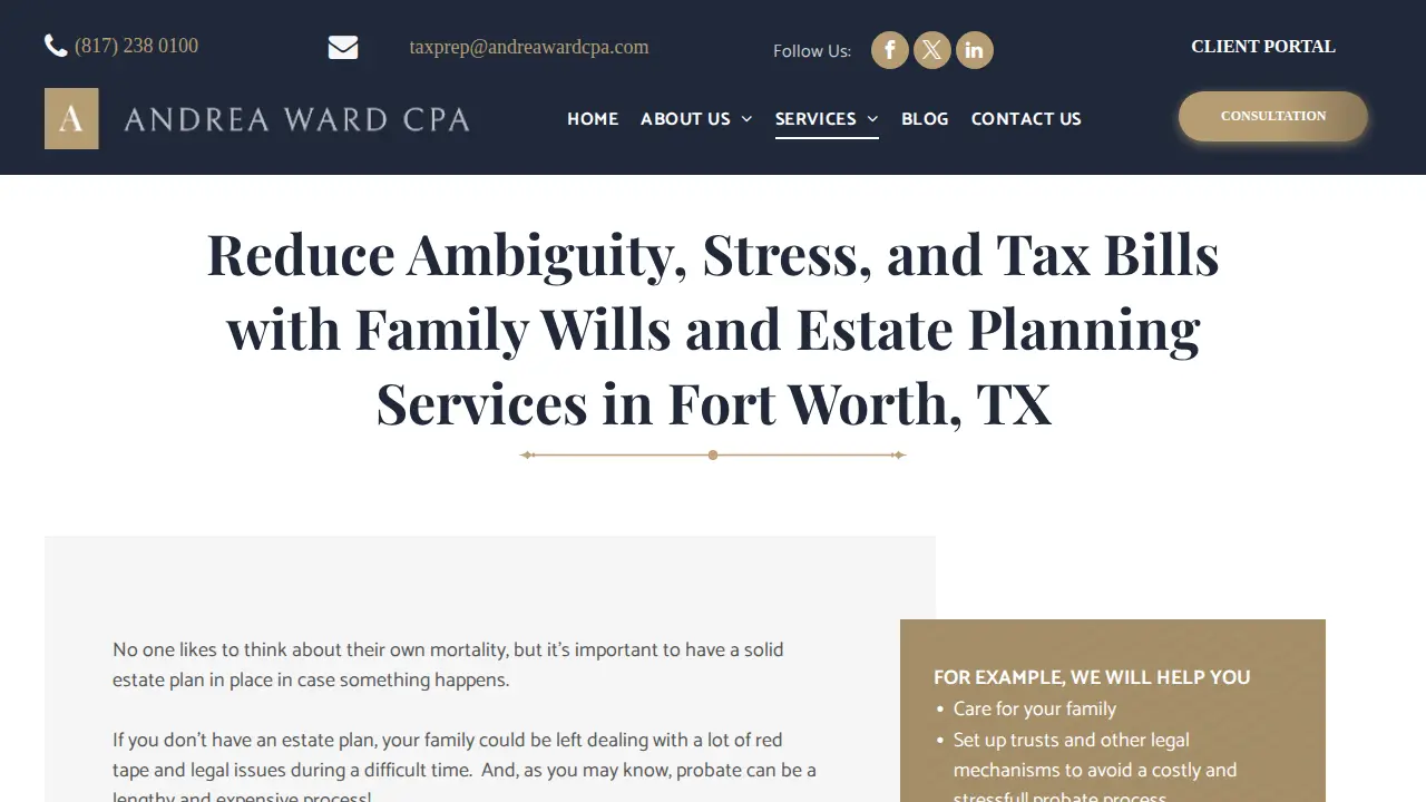 Andrea M. Ward, CPA page