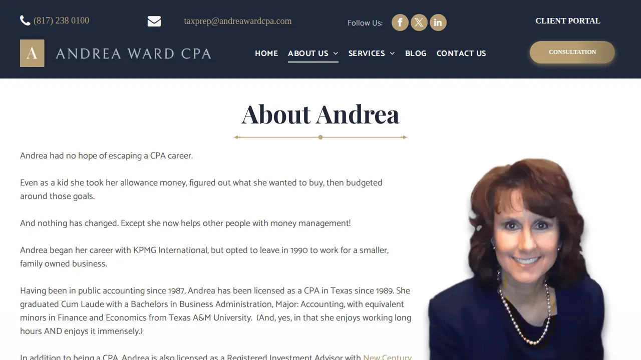 Andrea M. Ward, CPA page