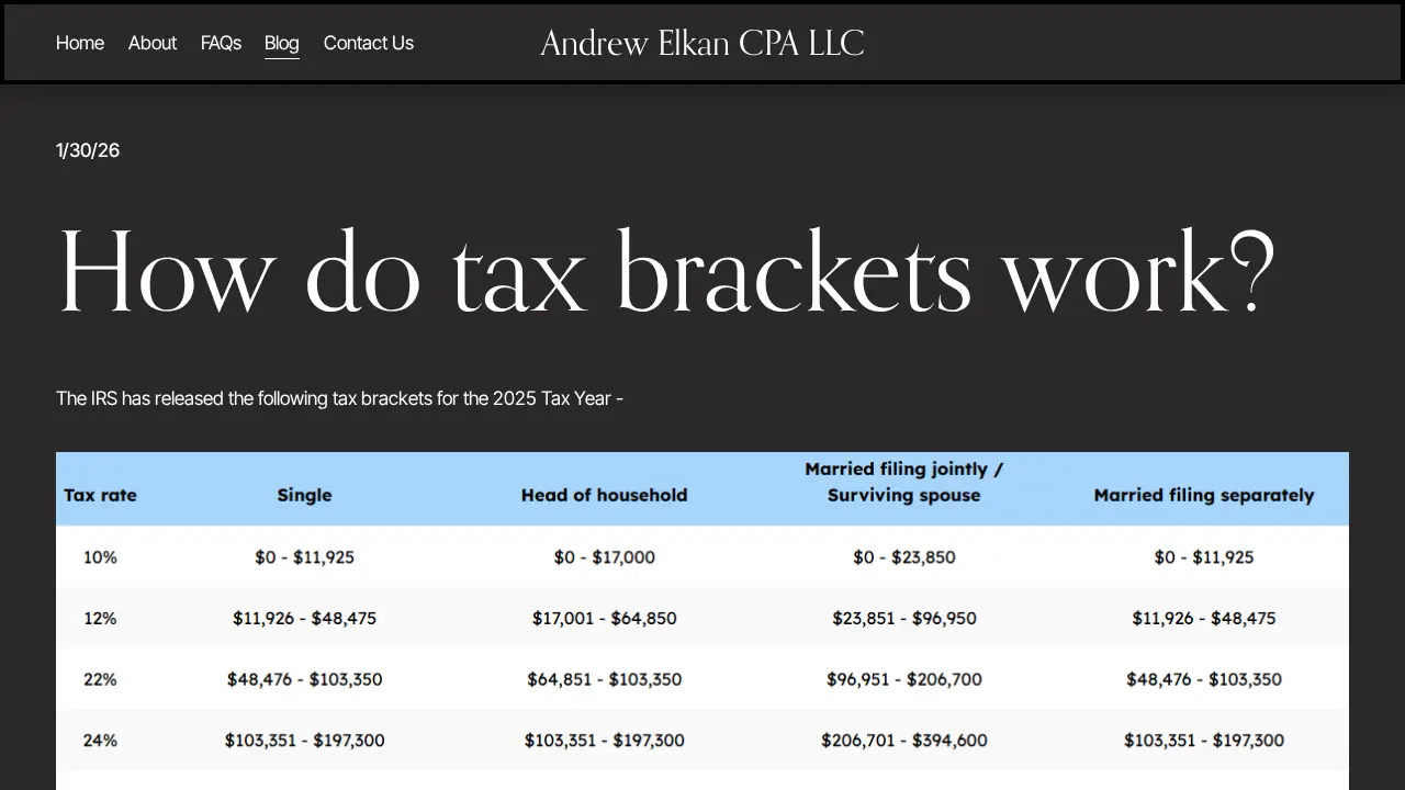 Andrew Elkan CPA LLC page