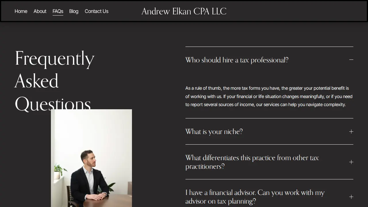 Andrew Elkan CPA LLC page