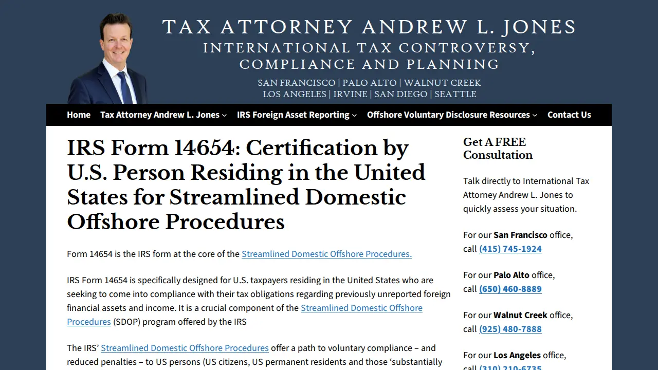 International Tax Attorney Andrew L. Jones page