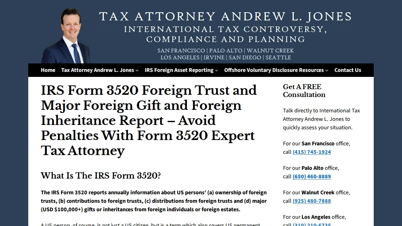 International Tax Attorney Andrew L. Jones page