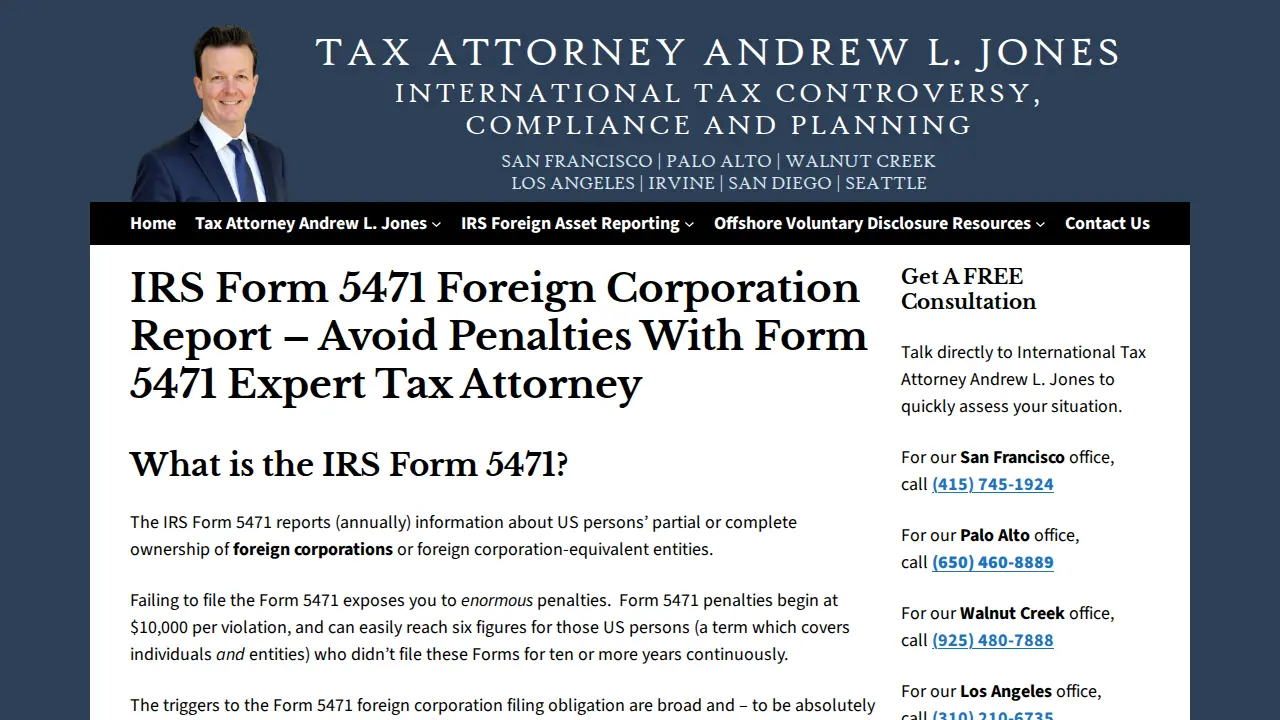 International Tax Attorney Andrew L. Jones page