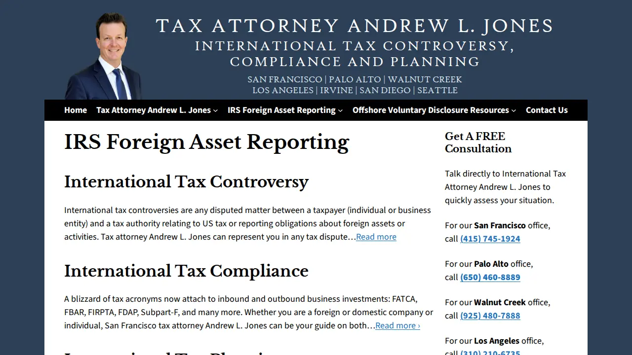 International Tax Attorney Andrew L. Jones page