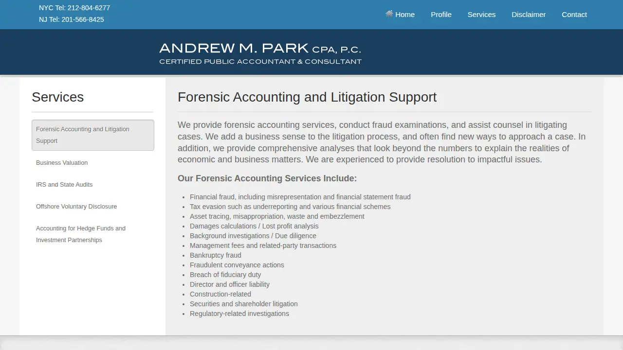 Andrew M. Park, CPA, P.C. page