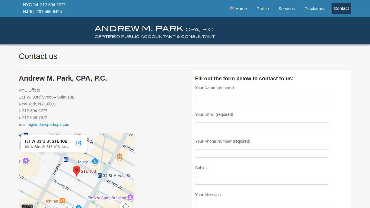 Andrew M. Park, CPA, P.C. page