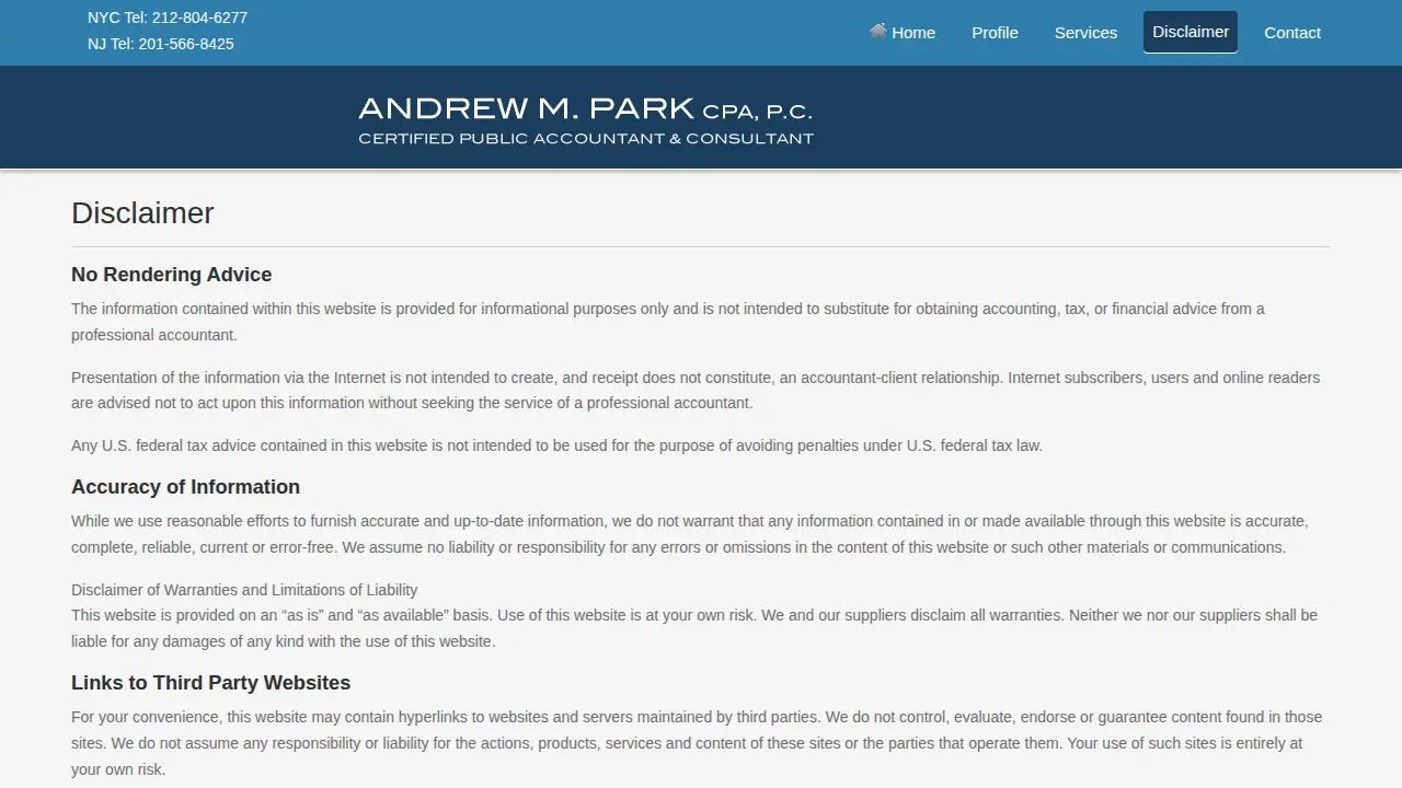 Andrew M. Park, CPA, P.C. page