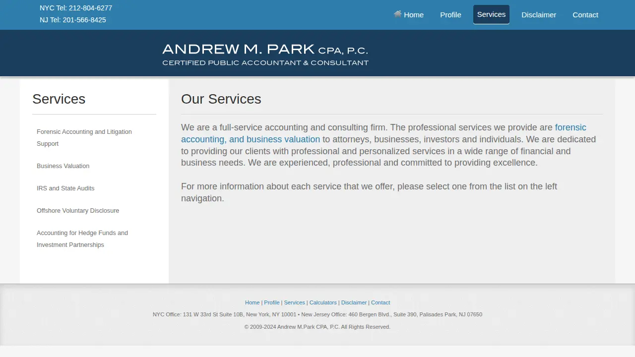 Andrew M. Park, CPA, P.C. page