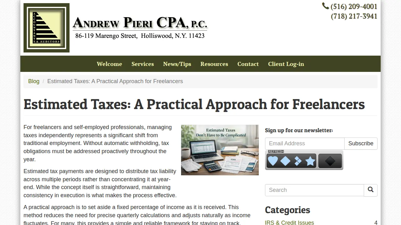 Andrew Pieri, CPA PC page
