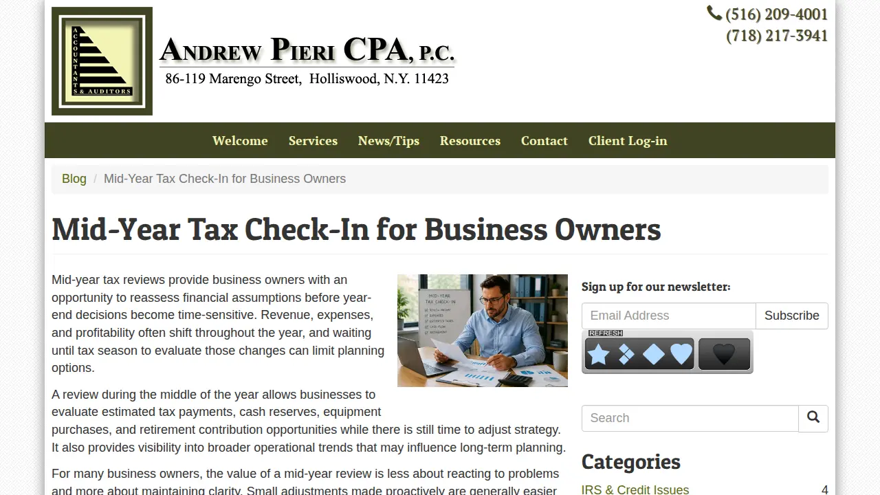 Andrew Pieri, CPA PC page