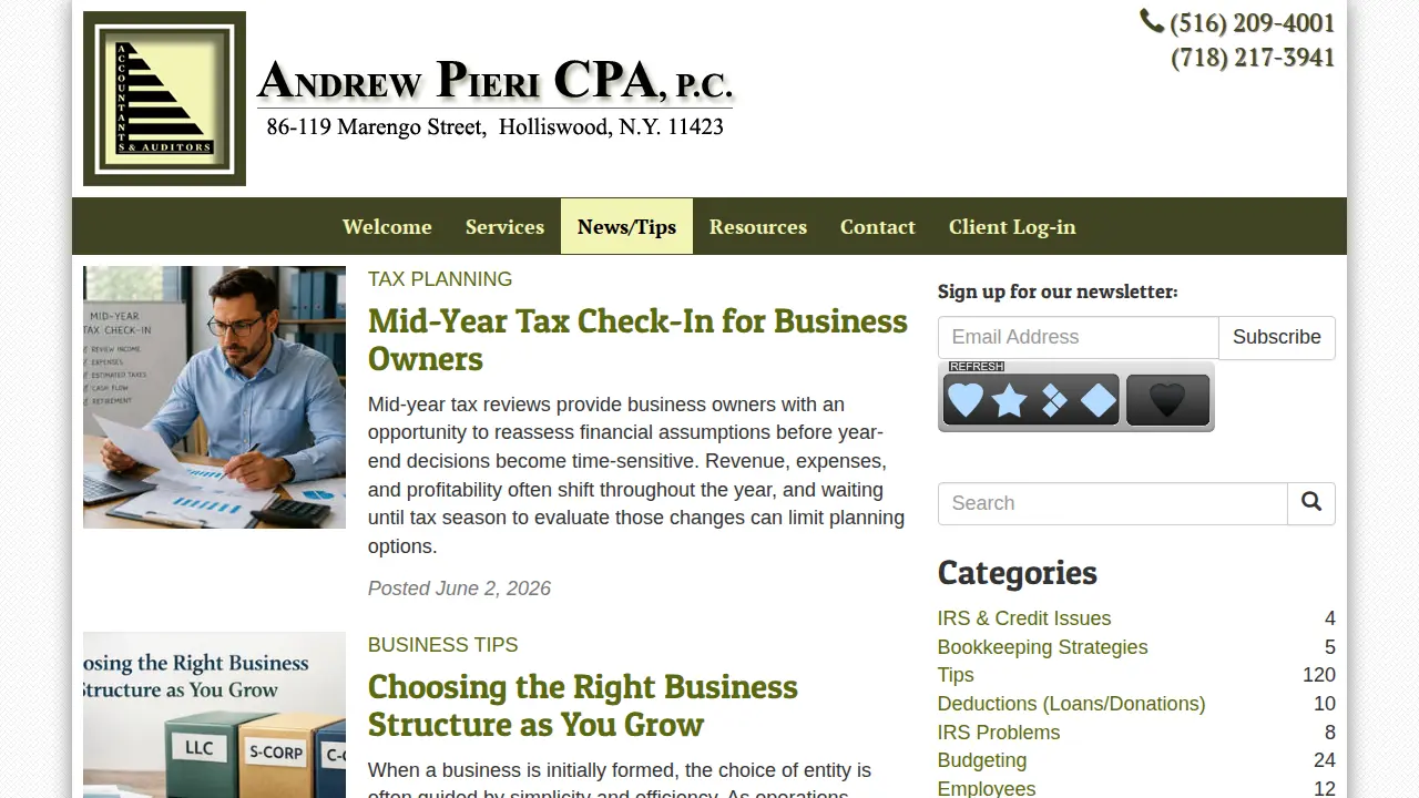 Andrew Pieri, CPA PC page