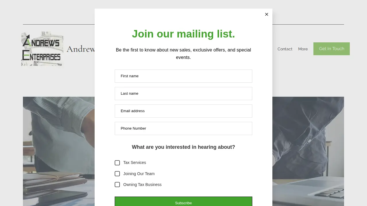 Andrews Enterprises page