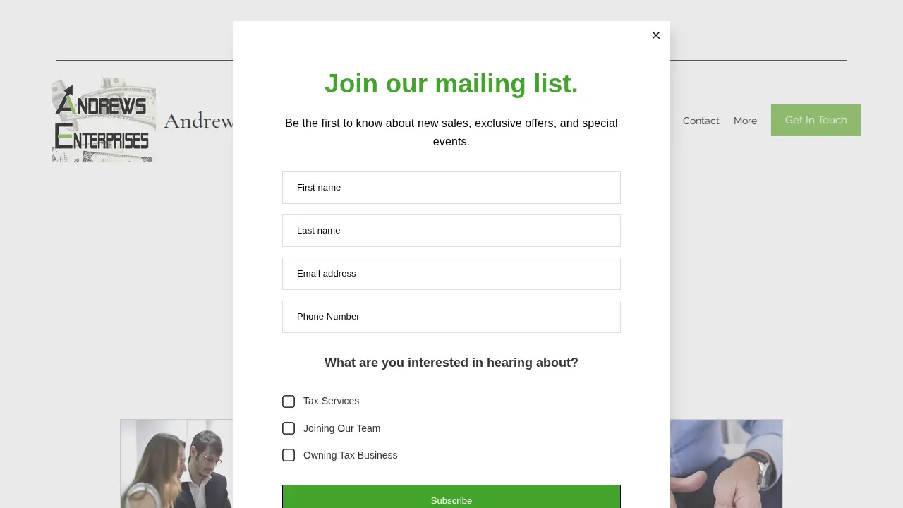 Andrews Enterprises page