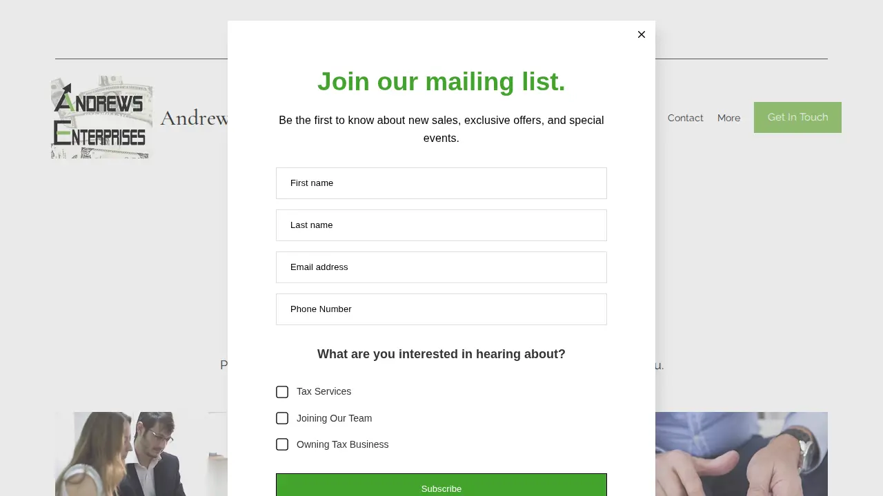 Andrews Enterprises page