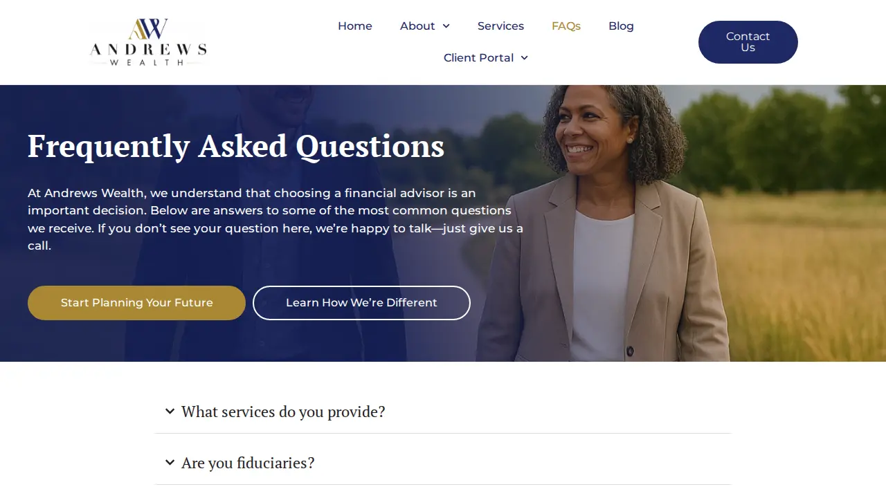 Andrews Wealth page