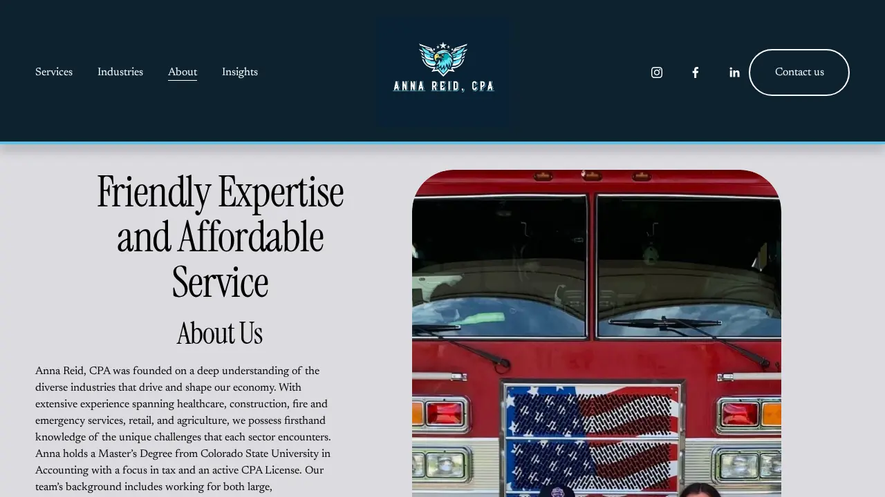 Anna Reid, CPA, LLC page