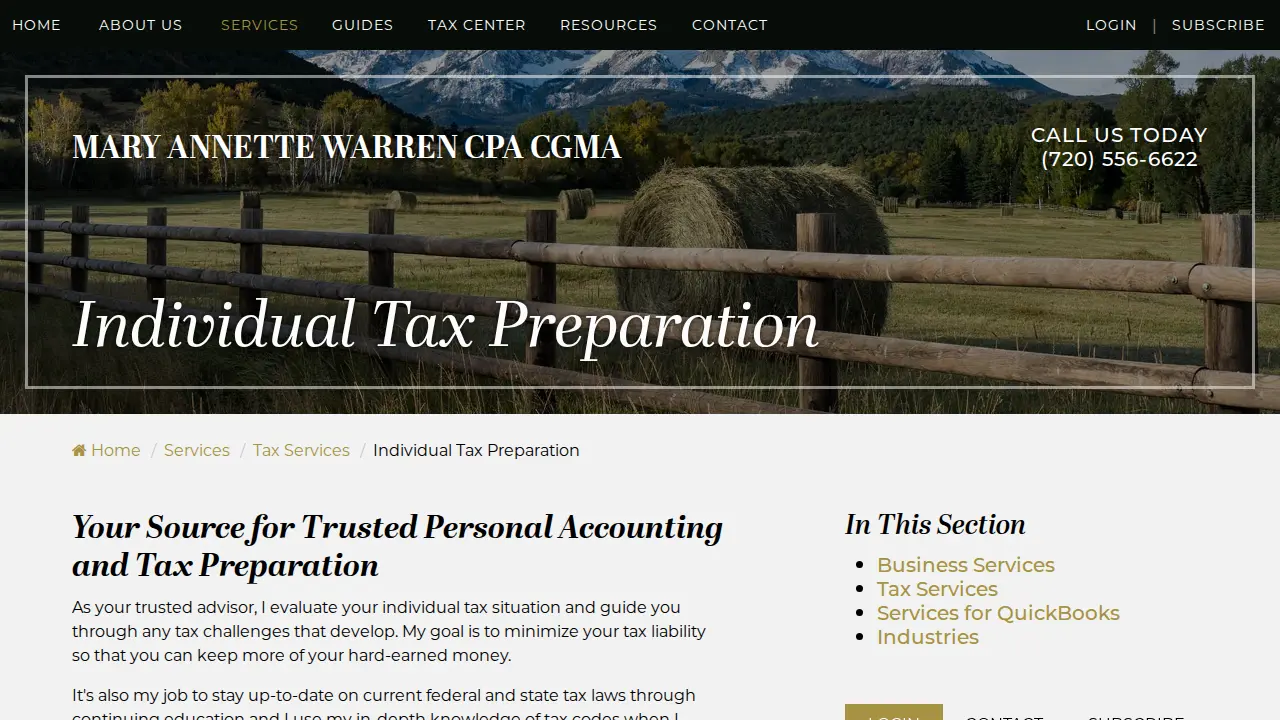 Mary Annette Warren, CPA, CGMA page